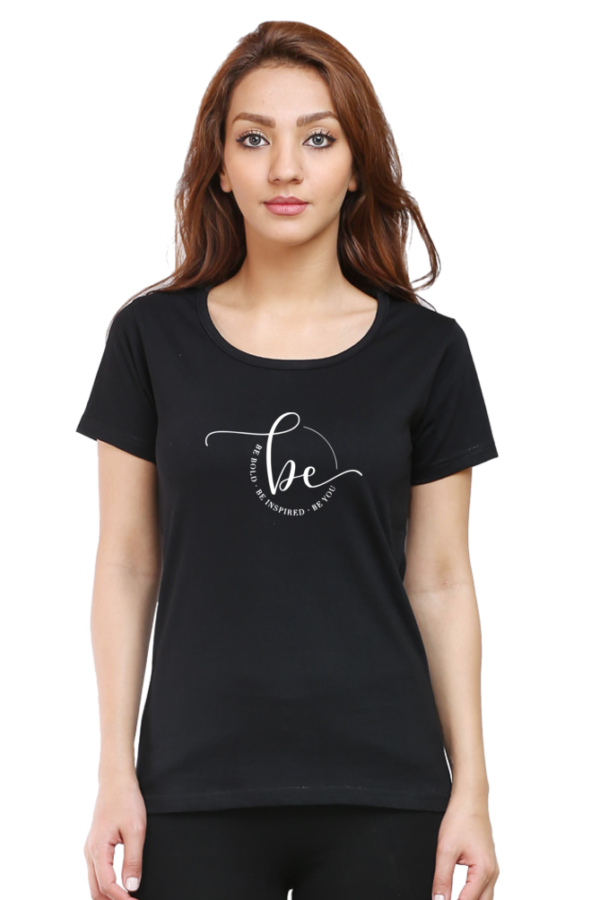 Trendy Modern Typography Printed Cotton T-Shirt for Women - Image 6