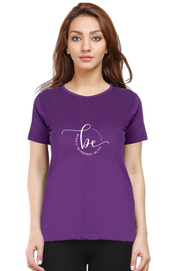 Trendy Modern Typography Printed Cotton T-Shirt for Women - Image 2