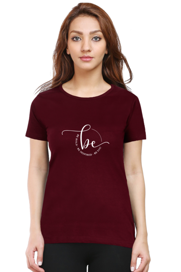 Trendy Modern Typography Printed Cotton T-Shirt for Women