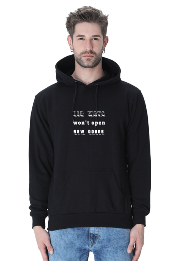 Men's printed hoodie with a subtle message