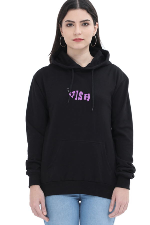 Black Female Hoodie with a cool print