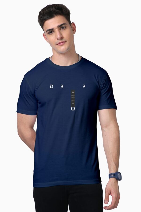 Cotton Tee for Men with a typography print - Image 2