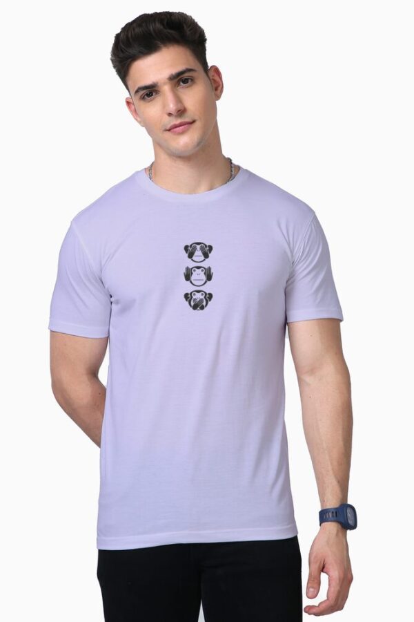 Three wisdom monkey printed Cotton Tshirt for Men