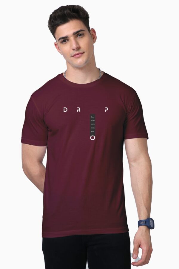 Cotton Tee for Men with a typography print - Image 4